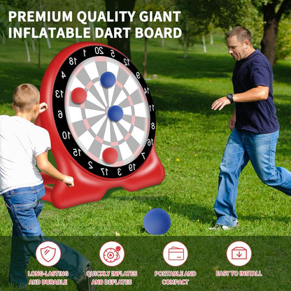 Giant Inflatable Dart Board, 6.5FT Outdoor Games for Adults & Family, Fun Backyard & Yard Game, Large Carnival Game, Giant Soccer Kick Golf Dartboard