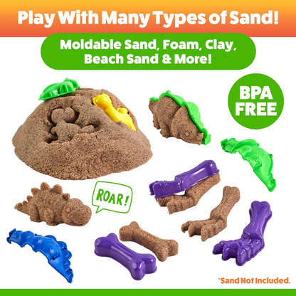 USA Toyz Dinosaur Sand Molds Beach Toys for Kids- 23pk Sandbox Toy for Toddlers, Compatible with Foam or Molding Clay, 3D Beach Sand Castle Building, Water Tables, Indoor Outdoor Sensory Toys for Kids