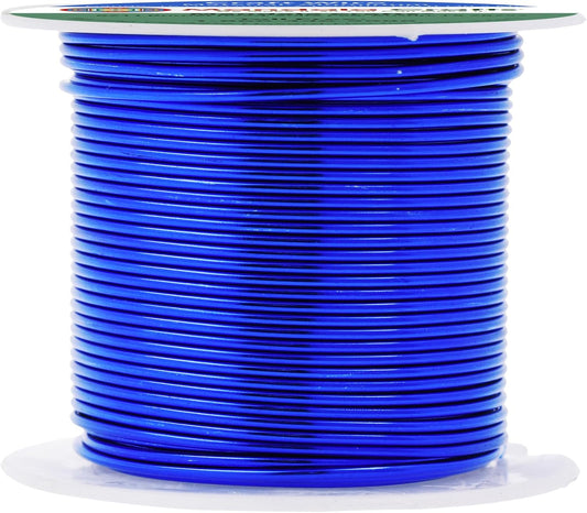 Mandala Crafts 16 Gauge Anodized Aluminum Craft Wire for Jewelry Making - 100 FT Colored Flexible True Blue Wire - Bendable for Bonsai Armature Crafting Sculpting - Crafty Corner