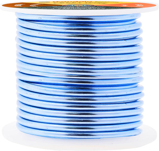 Mandala Crafts 8 Gauge Anodized Aluminum Craft Wire for Jewelry Making - 32 FT Colored Flexible Ice Blue Wire - Bendable for Bonsai Armature Crafting Sculpting - Crafty Corner