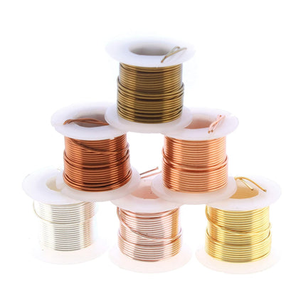The Beadsmith Craft Wire Assortment - Tarnish-Resistant Copper Wire for Jewelry Making, 6-Pack, 0.75-Inch Mini Spools, 4 Yd Each, 22-Gauge, Assorted Colors, Medium Temper - Crafty Corner