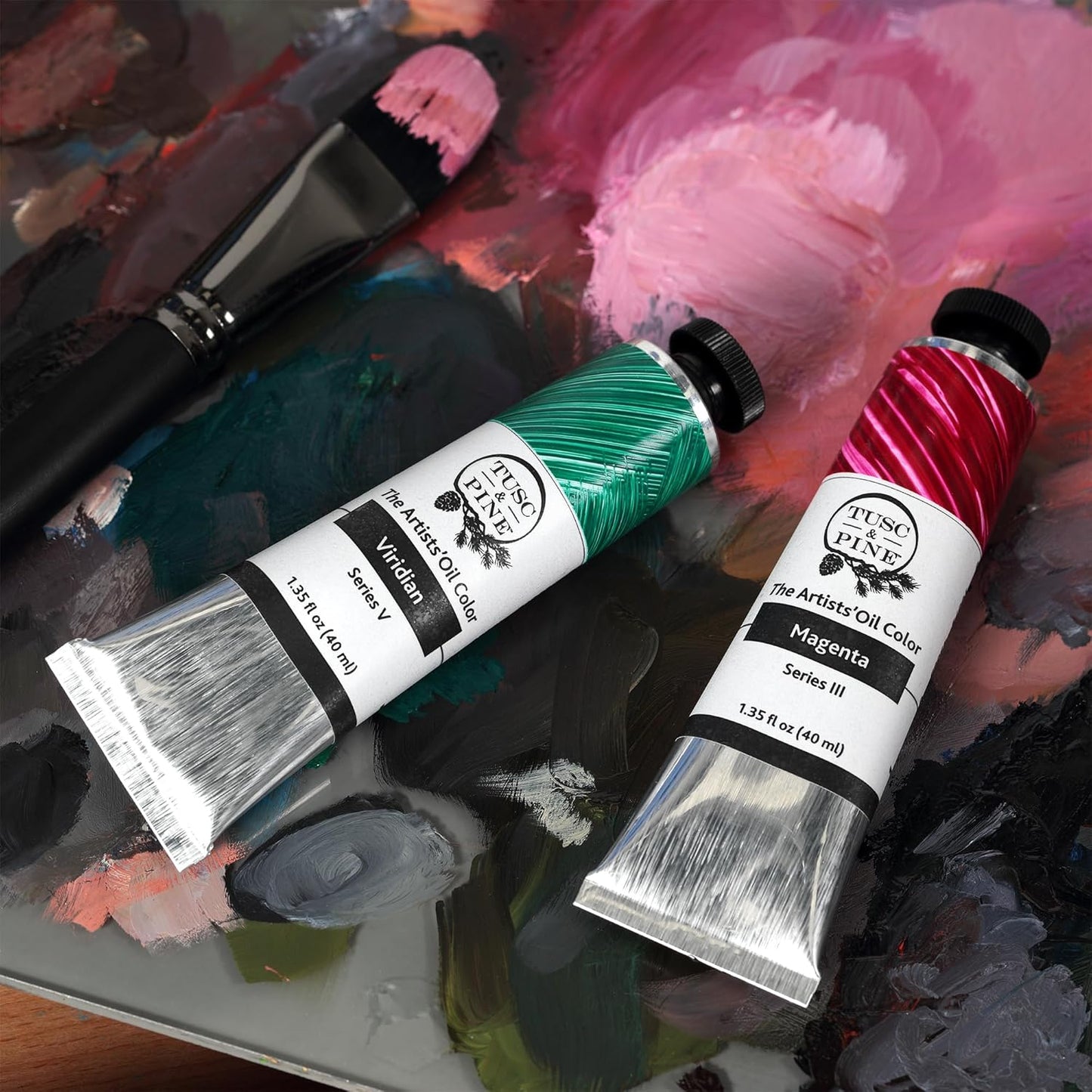 Tusc & Pine Artist Oil Paint - Unbleached Titanium White, 150 ml, Non-Yellowing, Rich & Creamy Consistency, Max Pigment Load, Small Batch Milled Oil Paints Made in the USA for Professional Artists