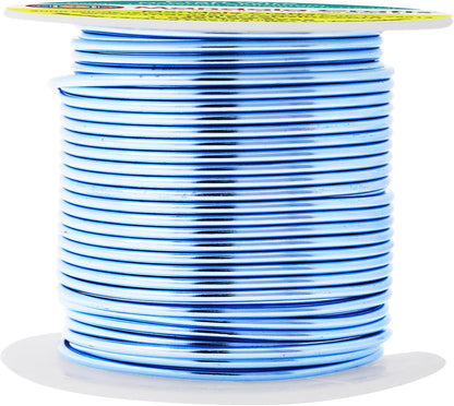 Mandala Crafts 14 Gauge Anodized Aluminum Craft Wire for Jewelry Making - 60 FT Colored Flexible Ice Blue Wire - Bendable for Bonsai Armature Crafting Sculpting - Crafty Corner