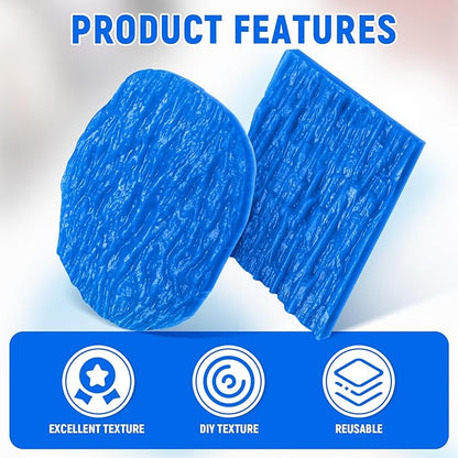 2 Pcs 6" x 7" Concrete Stamps Mats Set Decorative Concrete Stamps Molds Concrete Stamping Tools Stone Texture Stamp Kit Concrete Cement Countertop DIY Projects