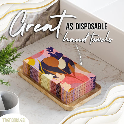 Trendables Floral Napkins for decoupage 200 Pcs 3 Ply floral paper napkins decorative Guest Towels Disposable Bathroom, Flower Design For Tea Party Decorations, Dinners & Weddings