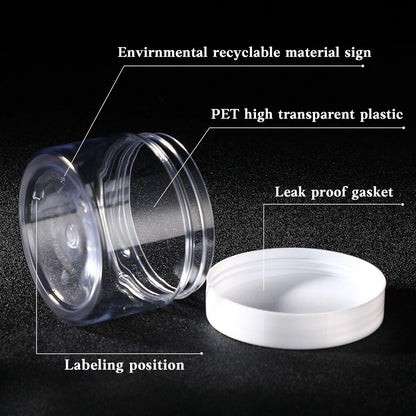 SATINIOR 36 Pieces 1 oz Plastic Jars with Lids Wide Mouth Airtight Reusable Container Acrylic Cosmetic Small Jars for Lotions Ointments Travel Toiletries Creams Make up Storage(White)
