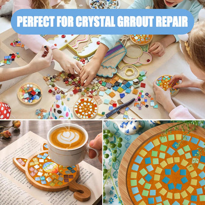 Mosaic Crystal Grout, Mosaics Tile Tools, Mosaic Tile Accessories – Essential for Handmade Grouting and Perfect for DIY Craft Projects (Orange, 8.8oz)