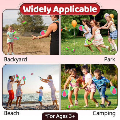 8-Pack Replacement Sticky Balls for Toss and Catch Game, 2.5 Inch Diameter, Hook and Loop Paddle Ball Refills, Outdoor Indoor Sport Toys for Kids, Family, Beach, Backyard Fun