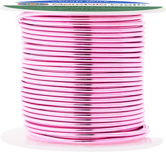 Mandala Crafts 16 Gauge Anodized Aluminum Craft Wire for Jewelry Making - 100 FT Colored Flexible Pink Wire - Bendable for Bonsai Armature Crafting Sculpting - Crafty Corner