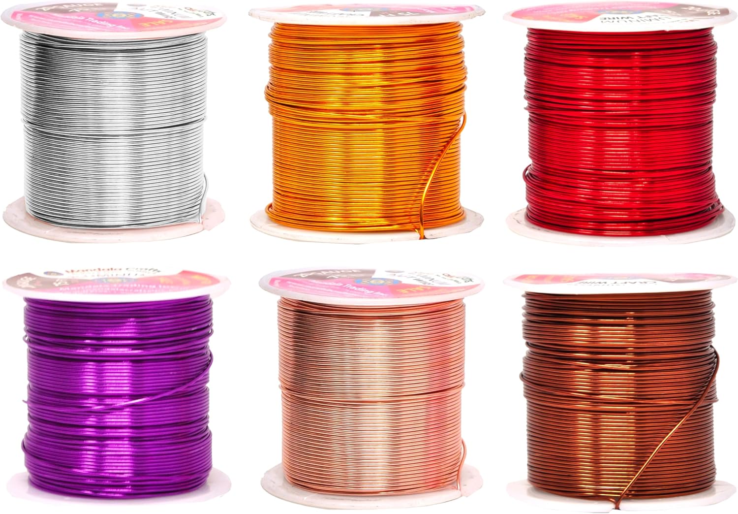 Mandala Crafts 20 Gauge Anodized Aluminum Craft Wire for Jewelry Making - 450 FT Colored Flexible Silver Copper Purple Gold Brown Red Wire - Bendable for Bonsai Armature Crafting Sculpting - Crafty Corner