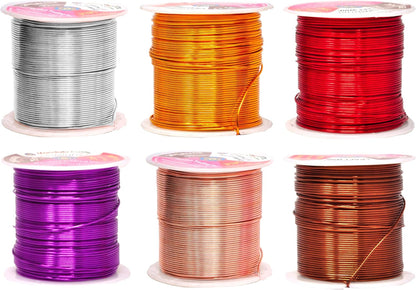 Mandala Crafts 20 Gauge Anodized Aluminum Craft Wire for Jewelry Making - 450 FT Colored Flexible Silver Copper Purple Gold Brown Red Wire - Bendable for Bonsai Armature Crafting Sculpting - Crafty Corner