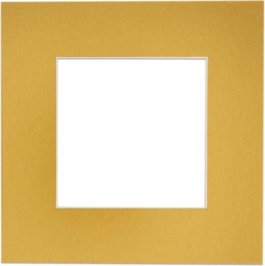 11x14 Mat for 8.5x11 Photo - Precut Metallic Gold Picture Matboard for Frames Measuring 11 x 14 Inches - Bevel Cut to Display Art 8.5 x 11 Inches - Acid Free ONE MAT with Backing Board & Clear Bag