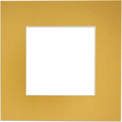 5x7 Mat for 8.5x11 Frame - Precut Mat Board Acid-Free Show Kit with Backing Board, and Clear Bags Metallic Gold 5x7 Photo Matte For a 8.5x11 Picture Frame Matboard for Framing, Pack of 100 Mats