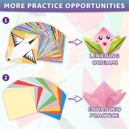 MOBYKE 238 Sheets Origami Paper, Oragami kit for Kids ages with 54 Patterns Projects, Double Sided Colored Blank Orgami Bulk Folding Book, Square Craft Patterned Papers Gift Set for Beginners Boy Girl - Crafty Corner