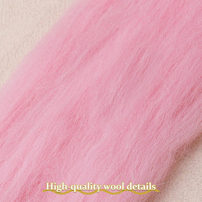 QMNNMA 14.1oz Wool Roving Yarn, Fiber Roving Wool Top, Wool Felting Supplies, Pure Wool, Chunky Yarn, Handmade Carded Core Wool for Wool Felting, Wet Felting DIY Hand Spinning