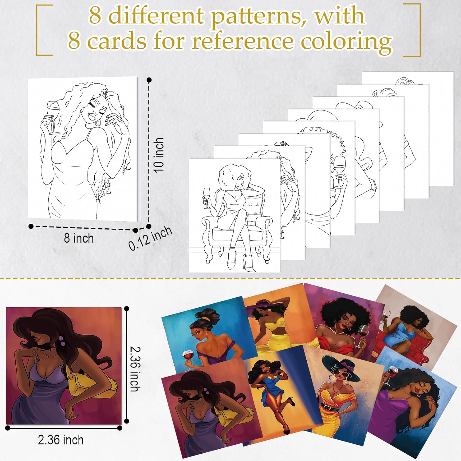 Cholemy 36 Pcs Paint and Sip Kit for Adults 8''x10'' Pre Drawn Canvas for Painting DIY Afro Acrylic Painting Kit Wood Easel Brushes Date Night Bulk for Christmas Party Gifts(Charming Lady) - Crafty Corner