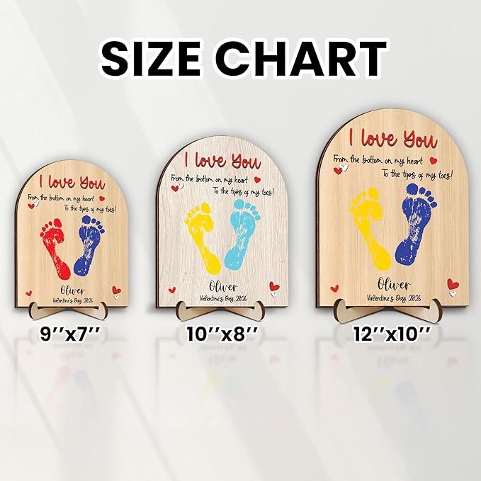Personalized Handprint Wooden Sign Gift for Baby Showers, DIY Baby Footprint Kit with Paints, Art Craft Newborn Keepsake, Gift for New Mom, Parents, Grandparents, Mothers Fathers Day, Valentines