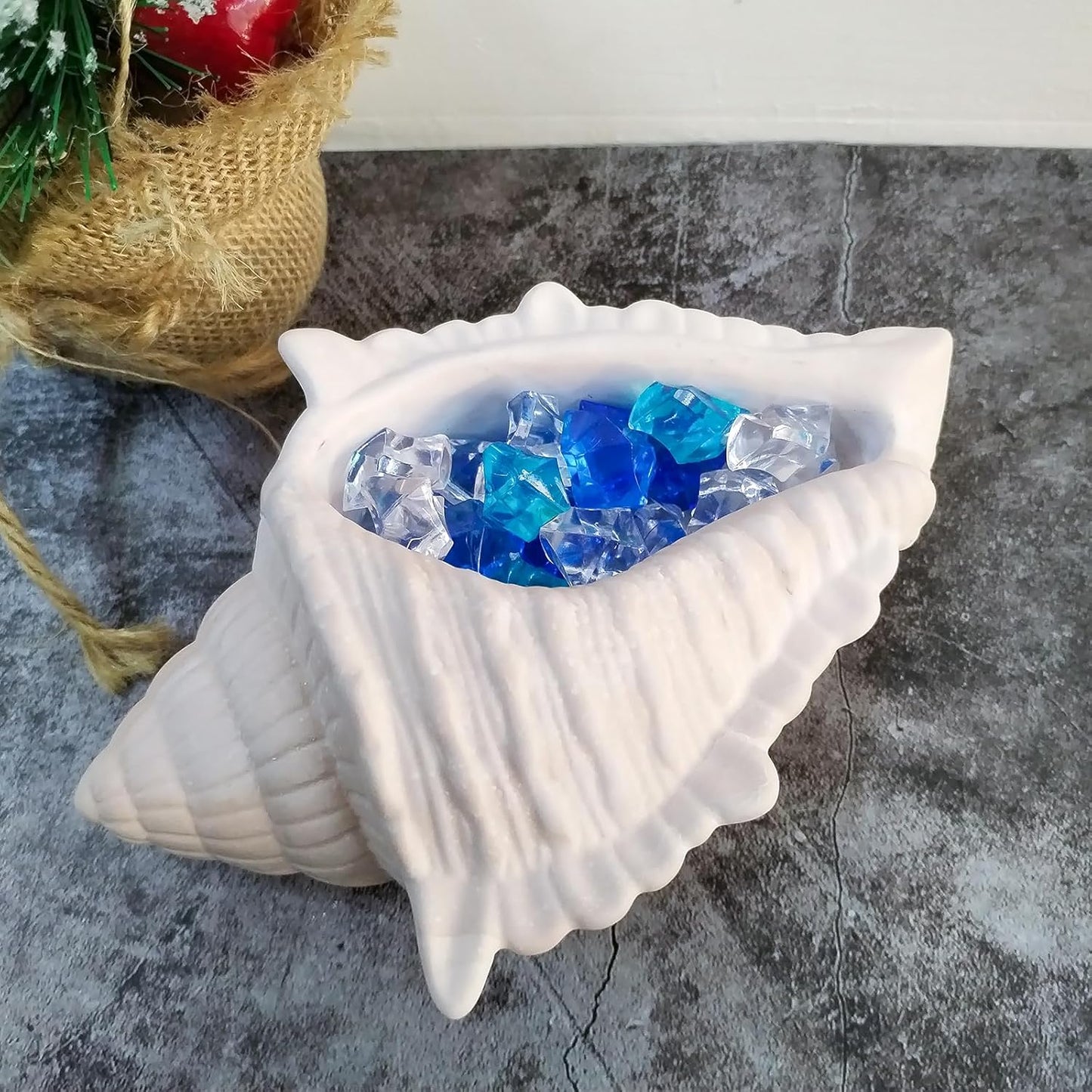Wehous Large Conch Silicone Mold Unique Conch Shaped Tray Resin Concrete Mold 3D Candle Vessels Trinket Holder Container Epoxy Mold Marine Shell Storage Tray Casting Clay Craft Mould DIY Home Decor