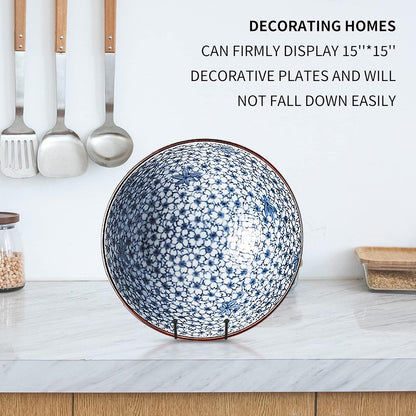 Decolore 8 Inch 5 Pack Black Metal Display Stands Plate Stand Plate Holder Display Stands for Picture, Decorative Plate, Book, Photo Easel, Artistic Work