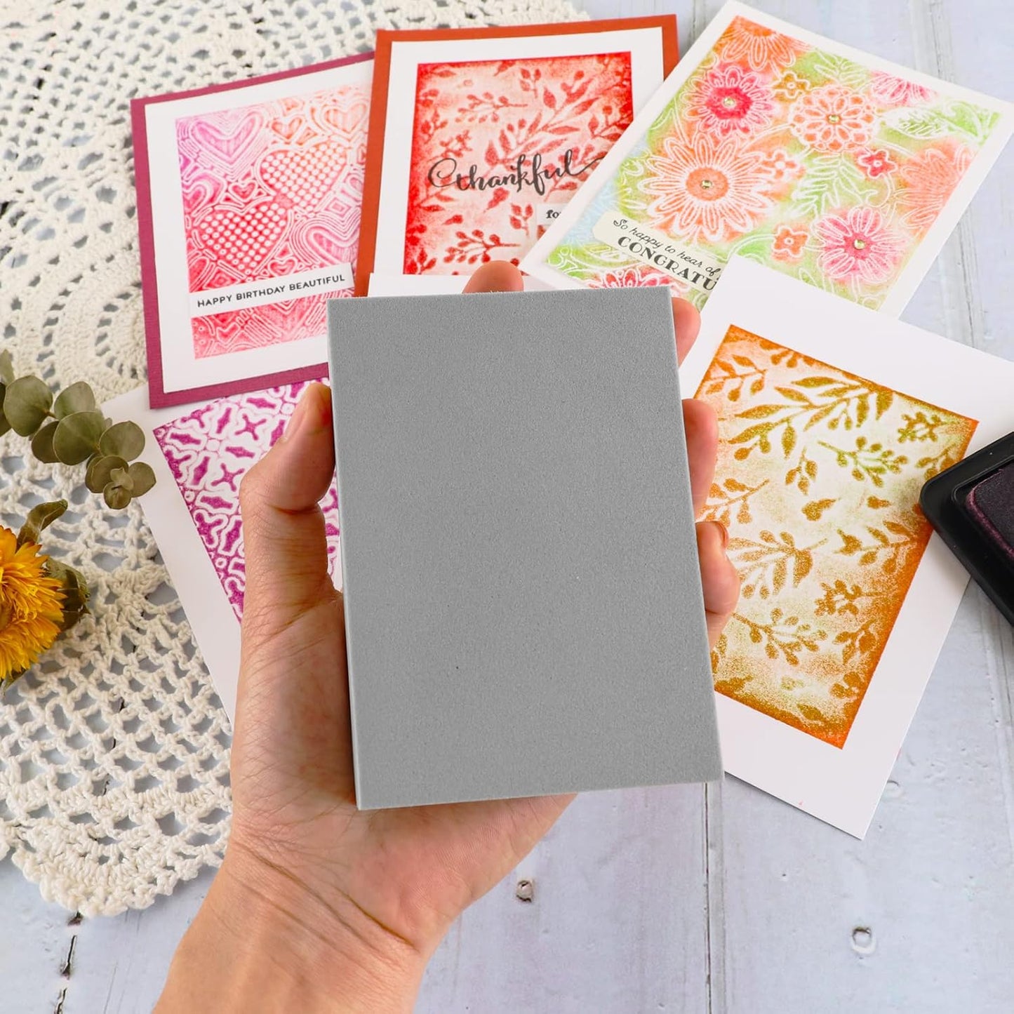 BAOFALI 8 Pcs Stamping Foam Grey Moldable Foam Stamps Plastic Dry Foam Stamp Pad Cut and Dry Foam Stamping Foam Block for Sculpture, Modeling, DIY Arts and Handicrafts Projects - Crafty Corner