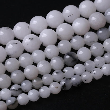 32PCS 12MM Black Rutilated Quartz Stone Beads Energy Healing Beads for DIY Jewelry Bracelet Necklace Making for Jewelry Making 15Inch