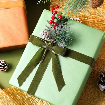 LaRibbons Thin Velvet Ribbon 1 Inch x 25 Yards, Moss Green Velvet Ribbon for Christmas Tree, Gift Wrapping, Wreath Bow, Outdoor Decoration - Crafty Corner
