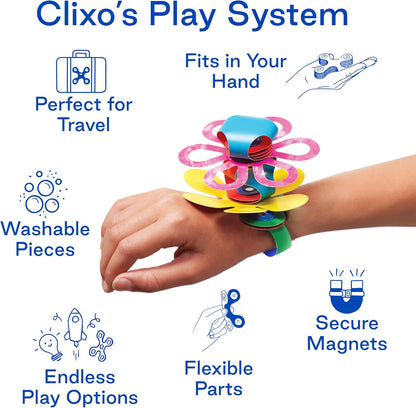 Clixo Friendship Pack – 150-Piece Flexible Magnetic Building Toy for Creative Family Play | STEAM Learning, Open-Ended Play. Perfect for Collaborative Fun, Travel, and Educational Bonding. Ages 4+
