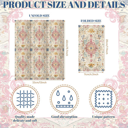Yeaqee 100 Pcs Vintage Boho Napkins Paper Guest Towels 2 Ply Decoupage Napkins Disposable Decorative Hand Towel for Bathroom Kitchen Fall Wedding Party Dinner(Multicolor)