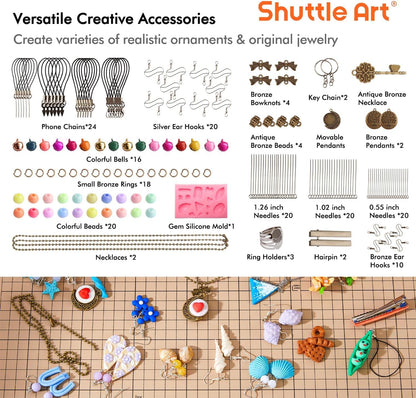 Shuttle Art 82 Colors Polymer Clay Kit with 19 Clay Tools, 16 Kinds of Accessories, Non-Toxic, Non-Sticky, Ideal DIY Art Craft Gift for Kids Adults