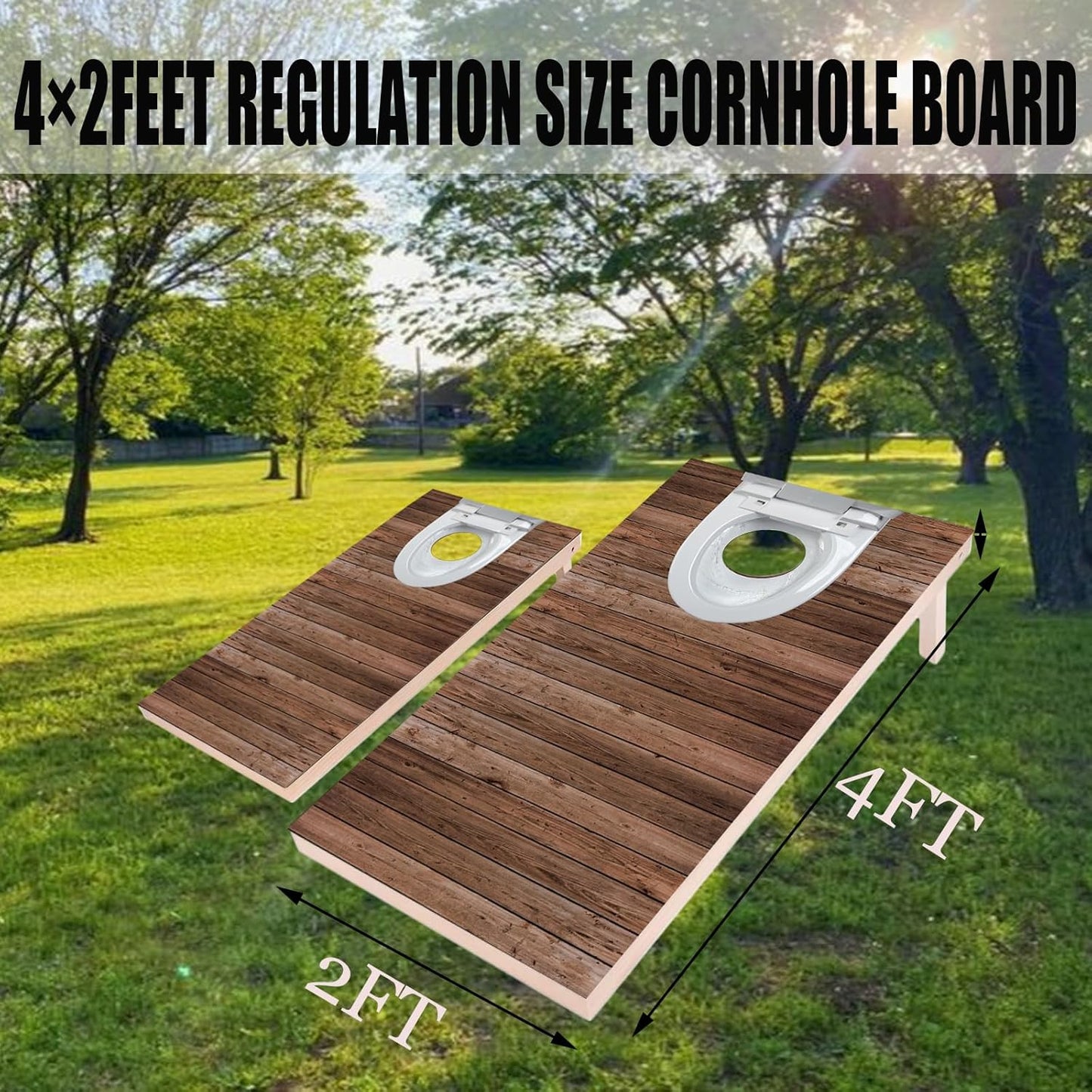 4×2FT Cornhole Board Set,Wooden Corn Hole Games for Adults Bean Bag Toss Game Set, with Corn Hole Bags Set 8,2 Cornhole Boards and a Carrying Case for Wedding/Party/Outdoor/Hiking/Yard