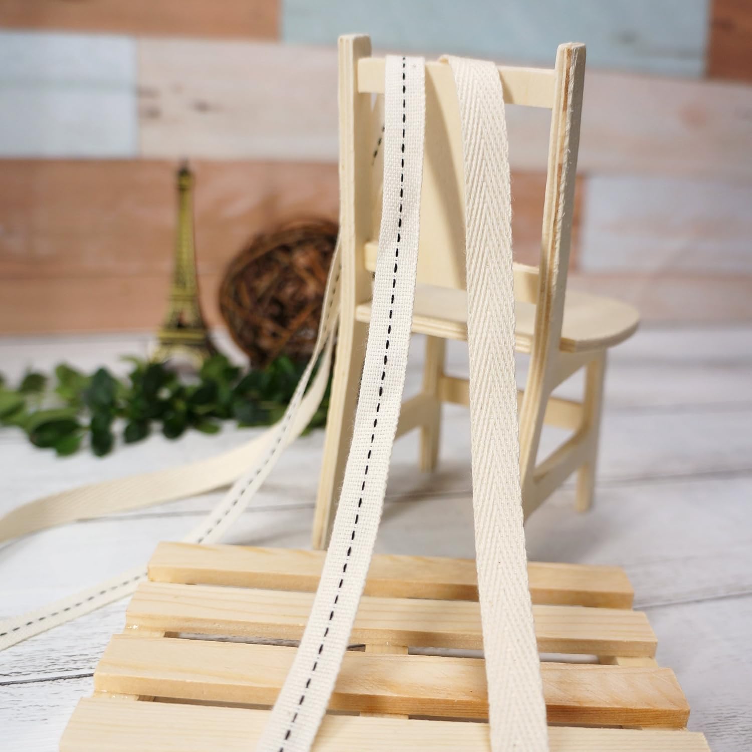 CT CRAFT LLC Ivory Cotton Twill Ribbon 3/8" x 10 Yards for Home Décor Gift Present Wrapping DIY Crafts Birthday Wedding Bouquet Christmas - Crafty Corner