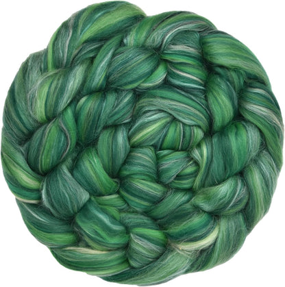 Merino Silk Luxe Tonal Designer Blend. Superfine Merino, Mulberry Silk, Tussah Silk. Top Roving for Spinning or Felting. Eden 4oz