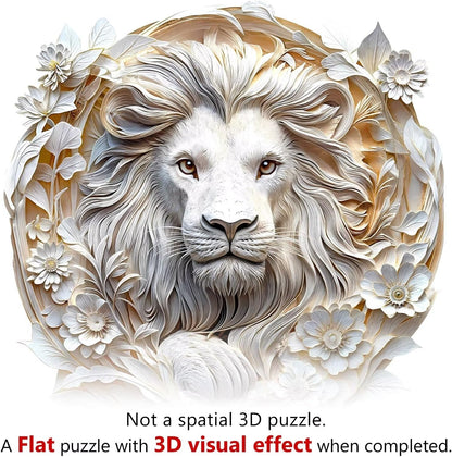 Wooden Puzzles Adults, 3D Paper Lion Wooden Puzzles 295 Pieces, Unique Animal Shaped Wood Challenging Jigsaw Puzzles Gifts for Adults, 13.4x13.2in