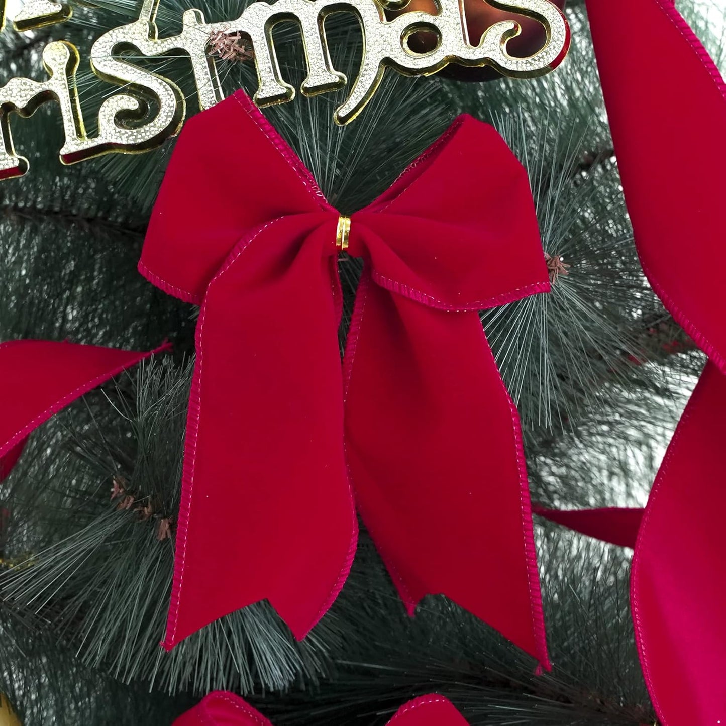 MEEDEE Red Velvet Ribbon - 2.5 Inch Wide, Wired, 25 Yards Spool - Velvet Christmas Ribbon for Tree, Wreaths, Bows - Crafty Corner