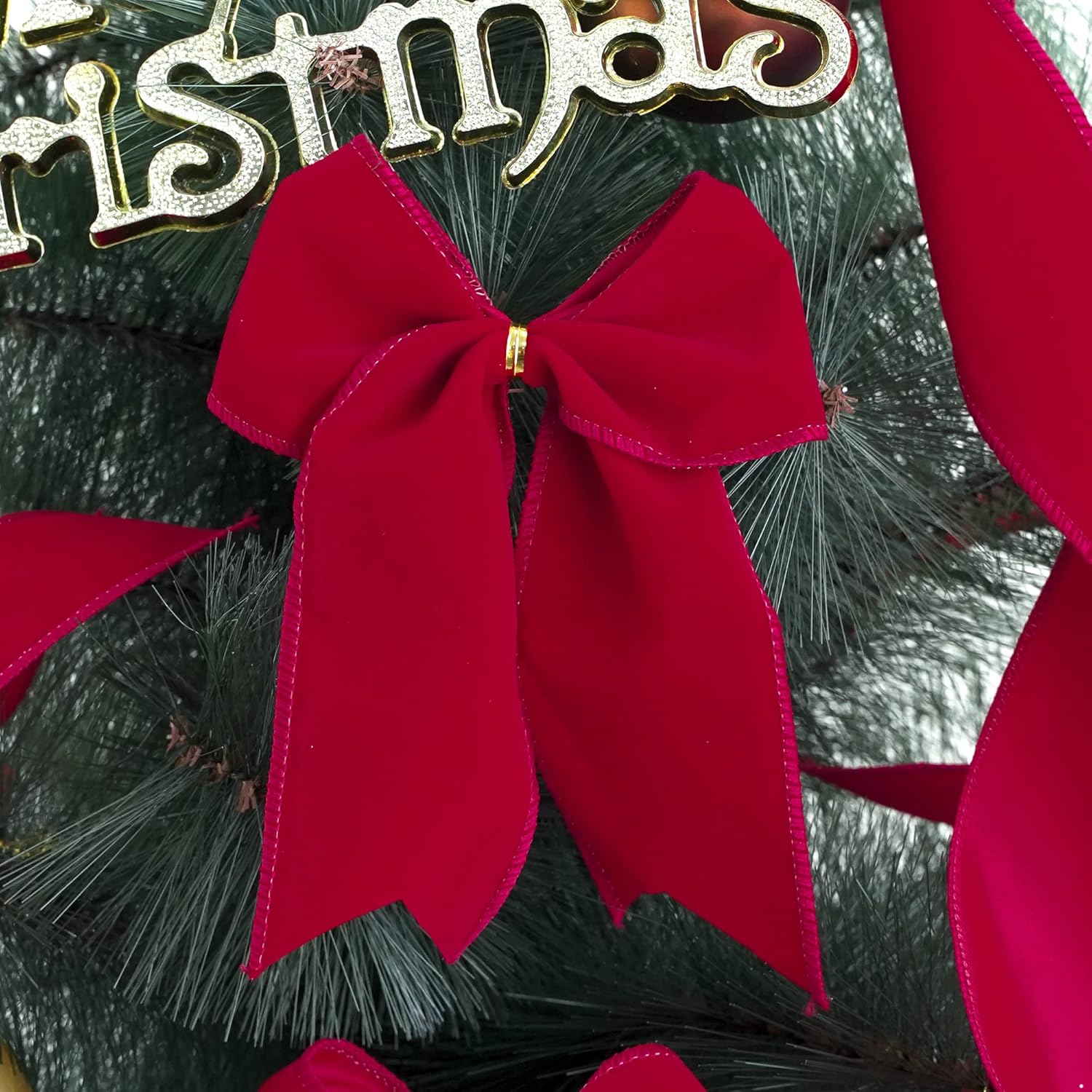 MEEDEE Red Velvet Ribbon - 2.5 Inch Wide, Wired, 25 Yards Spool - Velvet Christmas Ribbon for Tree, Wreaths, Bows - Crafty Corner