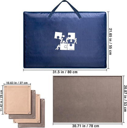 Lavievert 1000 Piece Jigsaw Puzzle Board with Padded Cover, Portable Case with 4 Sorting Trays & Detachable Board, Puzzle Caddy Storage Saver with Non-Slip Surface for Adults