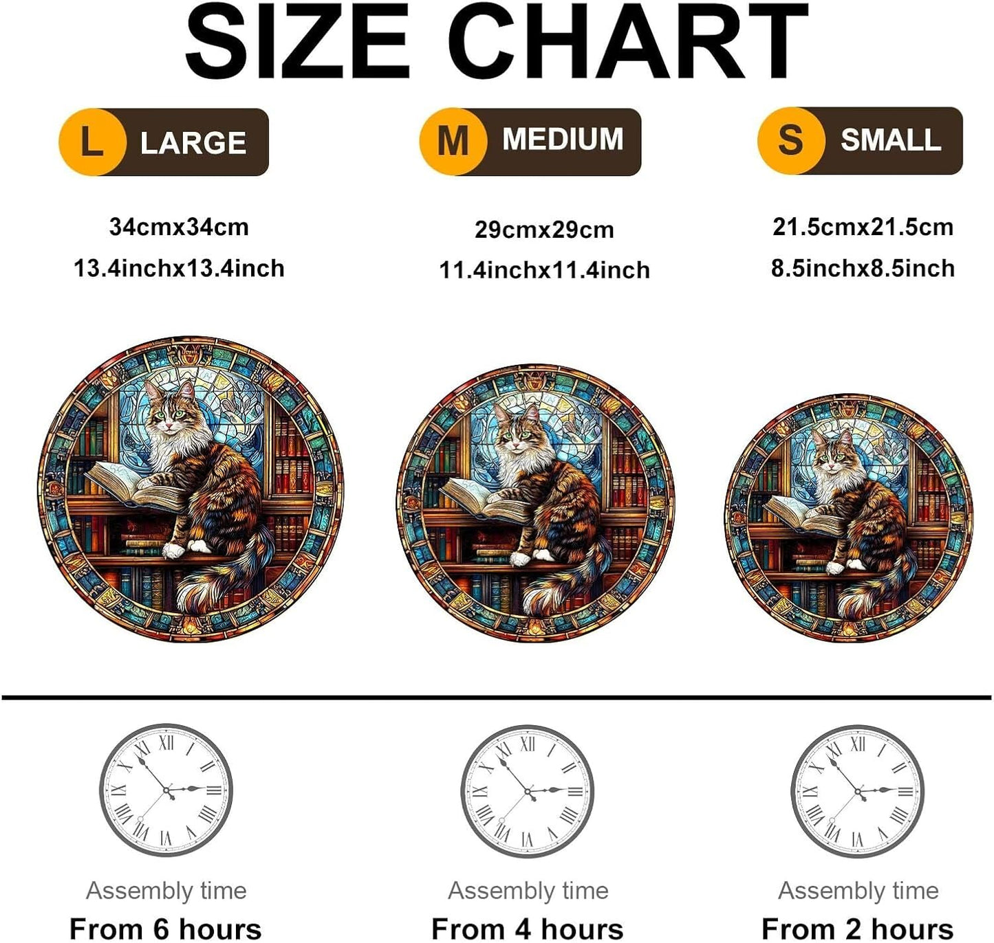 Wooden Puzzles Adults, Maine Cat Library Wooden Puzzles 100 Pieces, Unique Animal Shaped Wood Challenging Jigsaw Puzzles Gifts for Adults, 8.5x8.5in