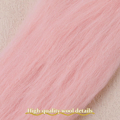 QMNNMA 14.1oz Wool Roving Yarn, Fiber Roving Wool Top, Felting Supplies, Chunky Yarn, Handmade Carded Core Wool for Wet Felting DIY Hand Spinning