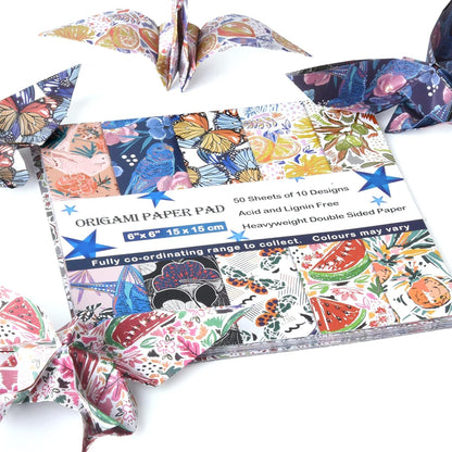 Origami Paper Kit 100 Sheets 6 Inch Square Double Sided Color 20 Vivid Colors for Hand Crafts Origami Paper Arts Creativity.Summer - Crafty Corner