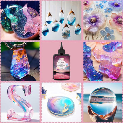 YV-cozx UV Resin Jewelry Making Kit,Crystal Clear Resin with 26 Letter Molds and Casting Tools,DIY Jewelry Making Kit for Necklace,Keychain,Earring (Jewelry Kit)