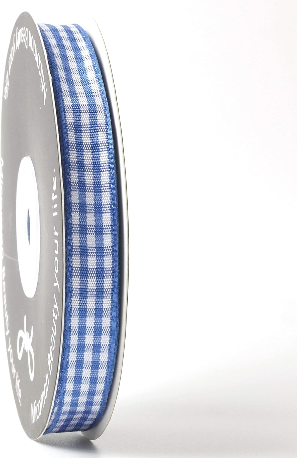 Ink Blue Gingham Plaid Checked Ribbon 25 Yard Each Roll 100% Polyester (3/8", Ink Blue) - Crafty Corner