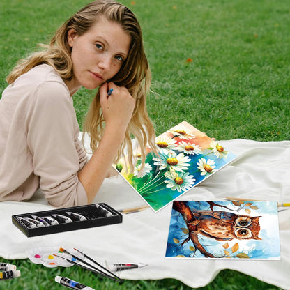 Cholemy 36 Pcs Paint and Sip Kit for Adults 8''x10'' Pre Drawn Canvas for Painting DIY Afro Acrylic Painting Kit Wood Easel Brushes Date Night Bulk for Christmas Party Gifts(Plants Animals) - Crafty Corner