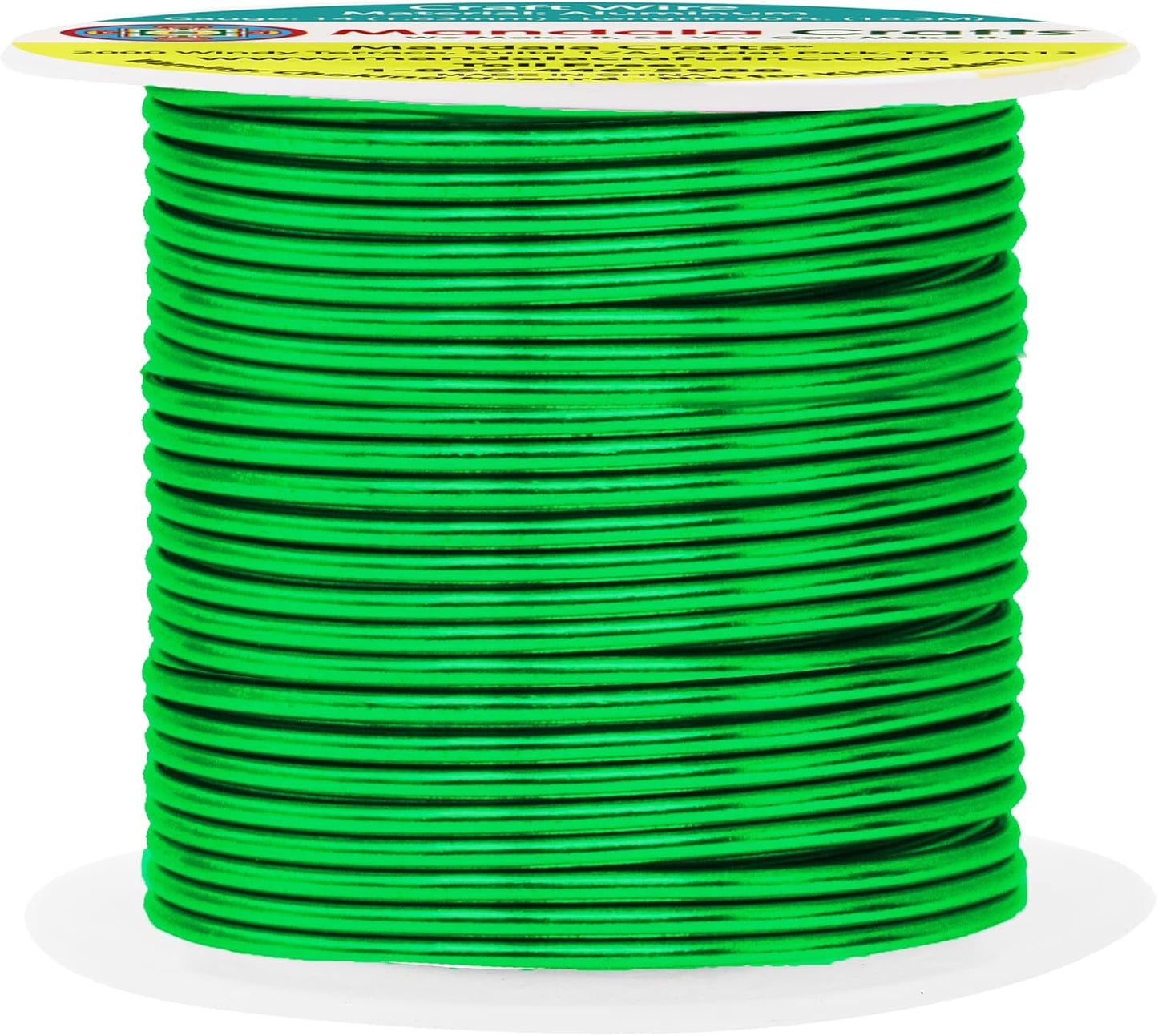 Mandala Crafts 14 Gauge Anodized Aluminum Craft Wire for Jewelry Making - 60 FT Colored Flexible Kelly Green Wire - Bendable for Bonsai Armature Crafting Sculpting - Crafty Corner