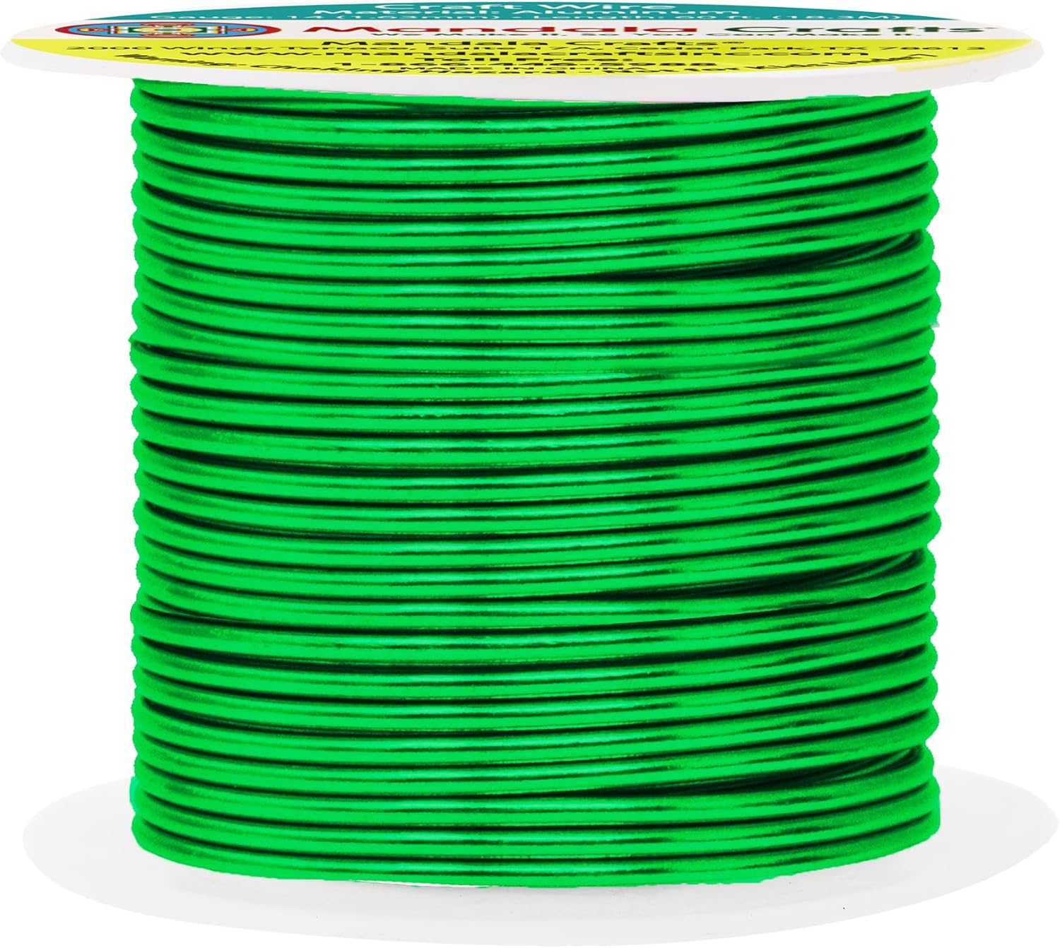 Mandala Crafts 14 Gauge Anodized Aluminum Craft Wire for Jewelry Making - 60 FT Colored Flexible Kelly Green Wire - Bendable for Bonsai Armature Crafting Sculpting - Crafty Corner
