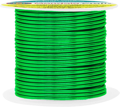 Mandala Crafts 14 Gauge Anodized Aluminum Craft Wire for Jewelry Making - 60 FT Colored Flexible Kelly Green Wire - Bendable for Bonsai Armature Crafting Sculpting - Crafty Corner