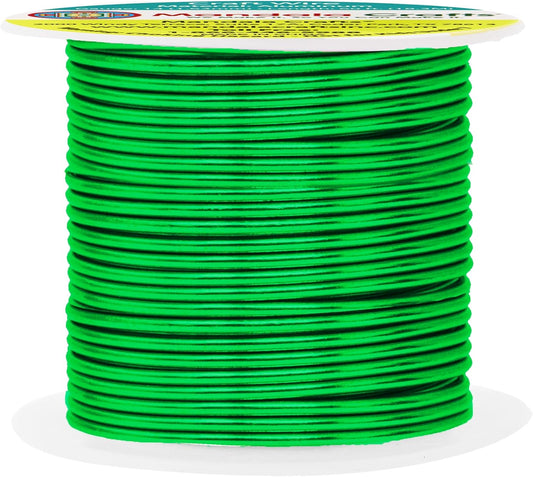 Mandala Crafts 14 Gauge Anodized Aluminum Craft Wire for Jewelry Making - 60 FT Colored Flexible Kelly Green Wire - Bendable for Bonsai Armature Crafting Sculpting - Crafty Corner