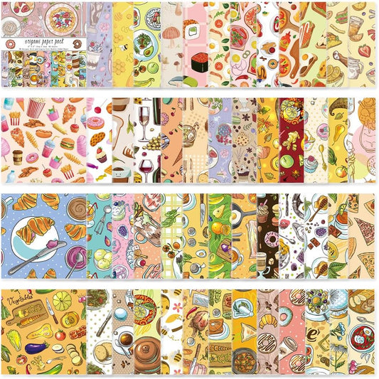 Origami Paper Kit 50 Sheets 70GSM 6 Inch Square Double Sided Color 50 Vivid Japanese Washi Chiyo Colors for Hand Crafts Origami Paper Arts Creativity.Dessert - Crafty Corner
