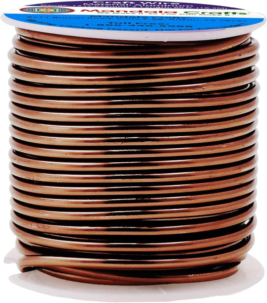 Mandala Crafts 12 Gauge Anodized Aluminum Craft Wire for Jewelry Making - 60 FT Colored Flexible Brown Wire - Bendable for Bonsai Armature Crafting Sculpting - Crafty Corner
