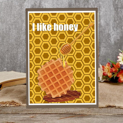 Threetols 3-D Textured Impressions Embossing Folder, Honeycomb Background Embossing Folder for Card Making, Hexagon Frame DIY Plastic Scrapbooking Photo Album Card Paper DIY Craft Decor Template Mold