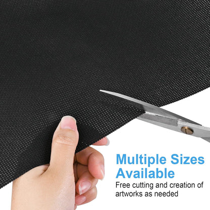 MYFAMIREA 16PCS Cross Stitch Fabric, 4 Sizes Aida Cloth 14 Count White and Black Craft Embroidery Cloth Classic Reserve Cross Stitch for Home DIY Needlework Embroidery Decoration, 5.9 to 11.8inch